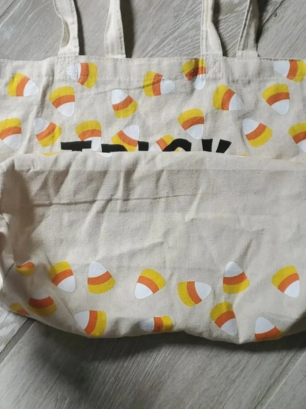 Spirit of Halloween Trick or Treat Candy Corn Canvas Tote Bag